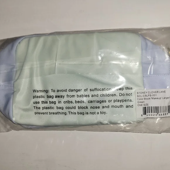 STONEY CLOVER LANE Color Block 'Travel' Large Pouch nwt Pastels